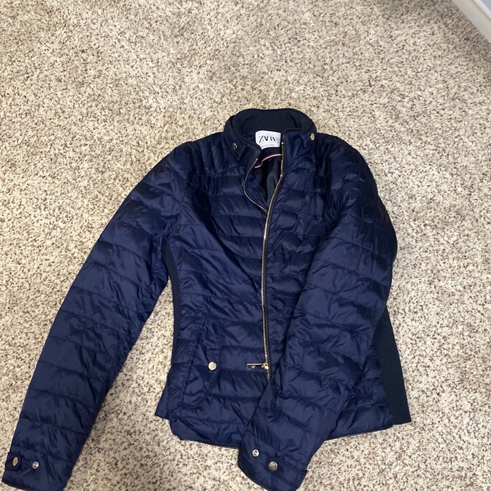 Blue bomber jacket